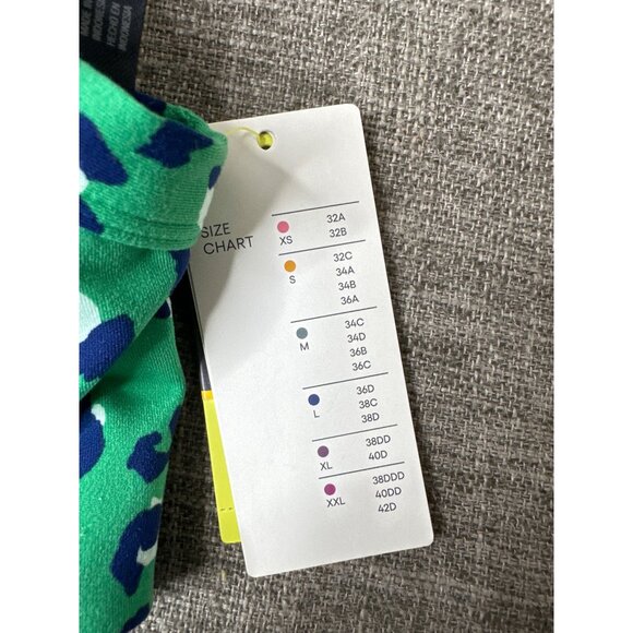 One-Shoulder Green & Blue Leopard Sports Bra By All In Motion Womens Size Small - Picture 3 of 7